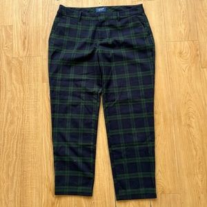 Old Navy Harper Mid Rise Size 12 - Dark Blue and Green Stripes